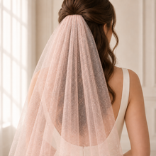 Load image into Gallery viewer, Pink Glitter Wedding Veil – Blush, Nude, Pink &amp; Champagne | 75–500 cm
