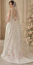 Load image into Gallery viewer, Secret Garden wildflower veil - 150cm Waltz Length
