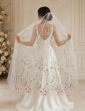 Load image into Gallery viewer, Secret Garden wildflower veil - 150cm Waltz Length

