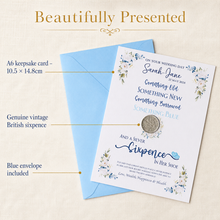 Load image into Gallery viewer, Personalised Lucky Sixpence for Bride – Wedding Day Keepsake Card
