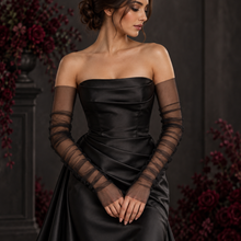 Load image into Gallery viewer, Sheer Tulle Bridal Sleeves – White, Ivory or Black
