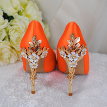 Load image into Gallery viewer, Orange Pointed Toe Court Shoes - UK5 - Ready to Dispatch
