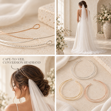 Load image into Gallery viewer, Cape to Veil Conversion Headband – Gold, Silver or Rose Gold

