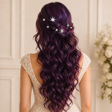 Load image into Gallery viewer, Celestial Moon and Stars Tiara and Hair Clips
