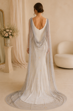 Load image into Gallery viewer, Wedding Cape - Celestial Embroidered Bridal Veil | Up to Cathedral Length
