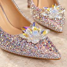 Load image into Gallery viewer, Cinderella AB Crystal Bridal Shoes | Pointed Wedding Heels
