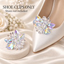 Load image into Gallery viewer, Cinderella Crystal Flower Shoe Clips – Removable Bridal Shoe Embellishments
