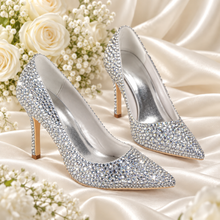 Load image into Gallery viewer, Crystal Pointed-Toe Bridal Shoes – 9 cm Stiletto Heel

