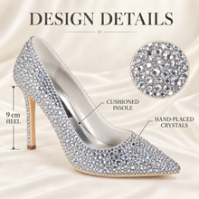 Load image into Gallery viewer, Crystal Pointed-Toe Bridal Shoes – 9 cm Stiletto Heel
