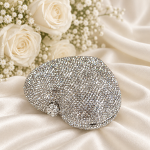 Load image into Gallery viewer, Crystal Rhinestone Heart Clutch Bag - Red Sparkling Evening Purse
