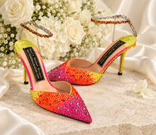 Load image into Gallery viewer, Serene Crystal Bridal Heels | Ombre Wedding Shoes
