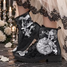 Load image into Gallery viewer, Custom Printed Combat Boots – Alternative Bridal Wedding Shoes
