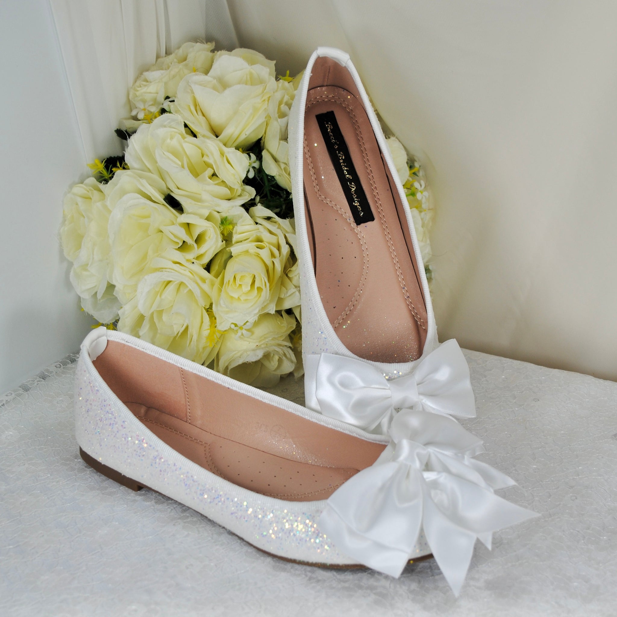 Wedding Shoes Laces Bow Flats Bridal Shoes Ballet Flats Ribbon