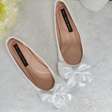 Load image into Gallery viewer, Glitter Ballet Flats with Bow | Wide Fit Available

