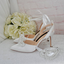 Load image into Gallery viewer, Sling Back Bridal Heels with Pearls
