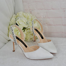 Load image into Gallery viewer, Sling Back Bridal Heels with Crystals
