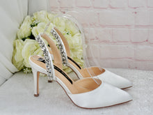Load image into Gallery viewer, Sling Back Bridal Heels with Crystals
