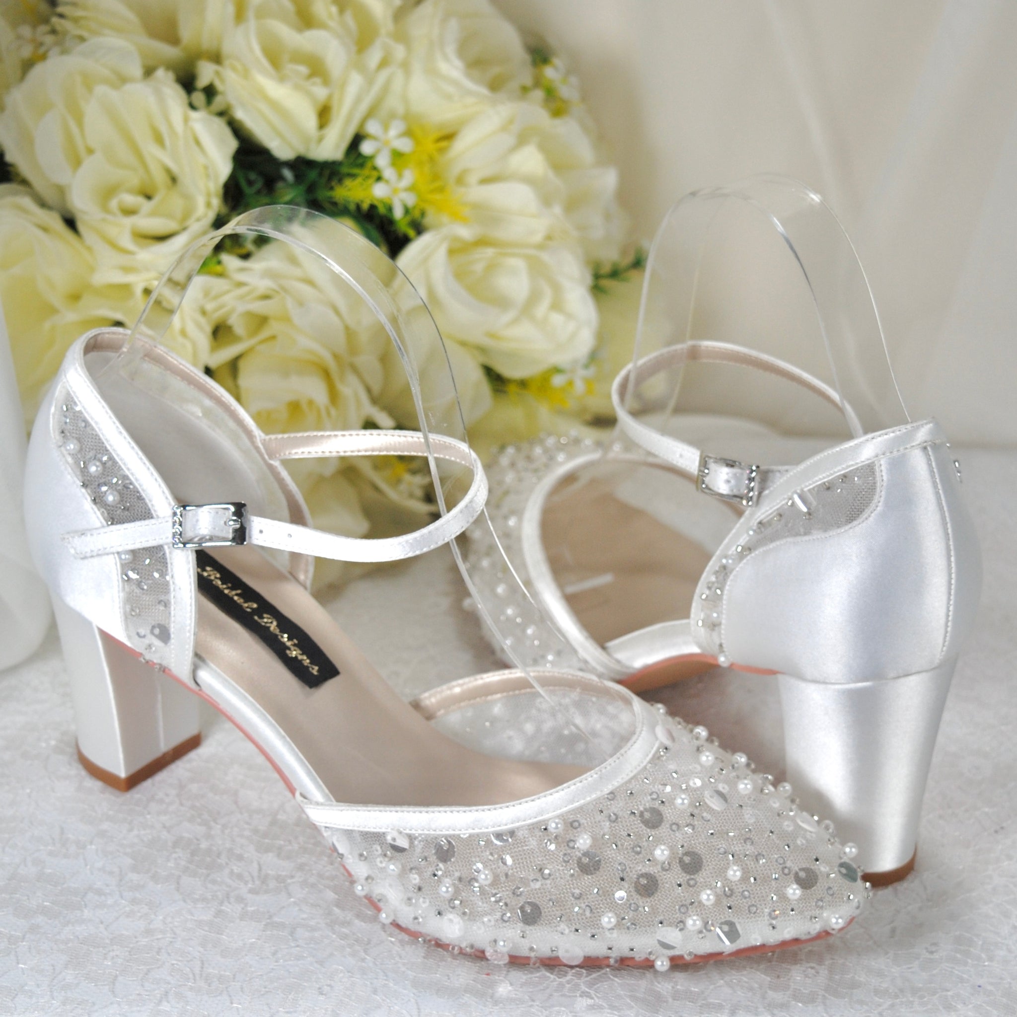 Hand Beaded Block Heels Becci s Bridal Designs