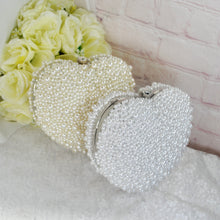 Load image into Gallery viewer, Pearl Heart Bag - Ivory or White
