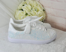 Load image into Gallery viewer, Glitter Trainers | White
