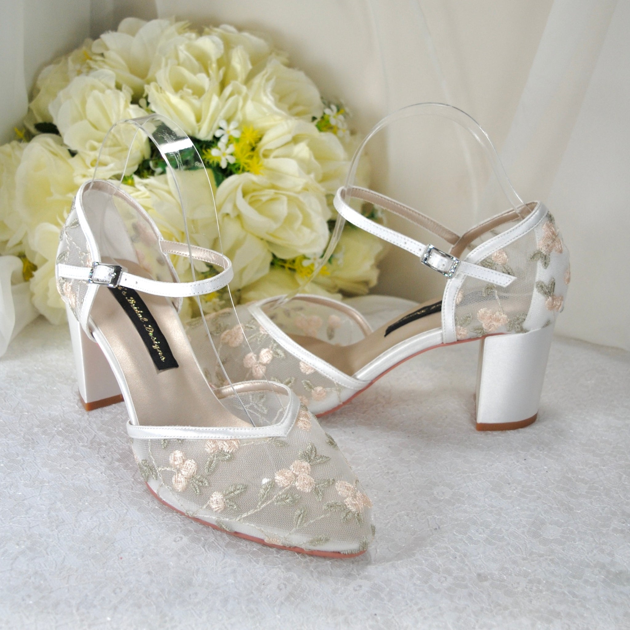 Ivory block heel Wedding Shoes | Doncaster