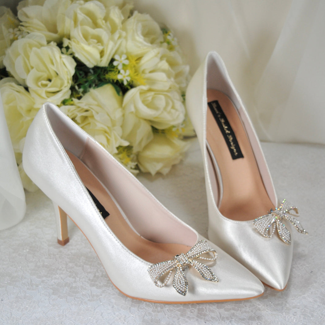 Satin Shoes with Bow Shoe Clip
