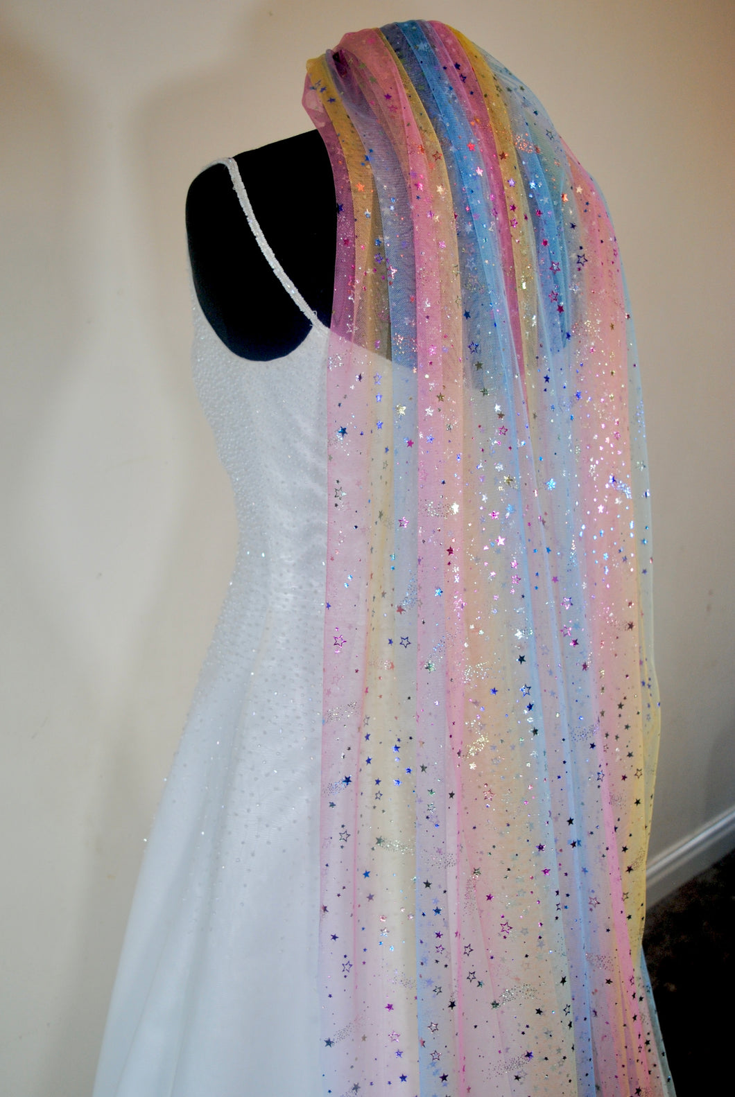 Rainbow Glitter Shooting Star Veil