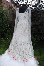 Load image into Gallery viewer, Embroidered Meadow Flower Veil or Cape
