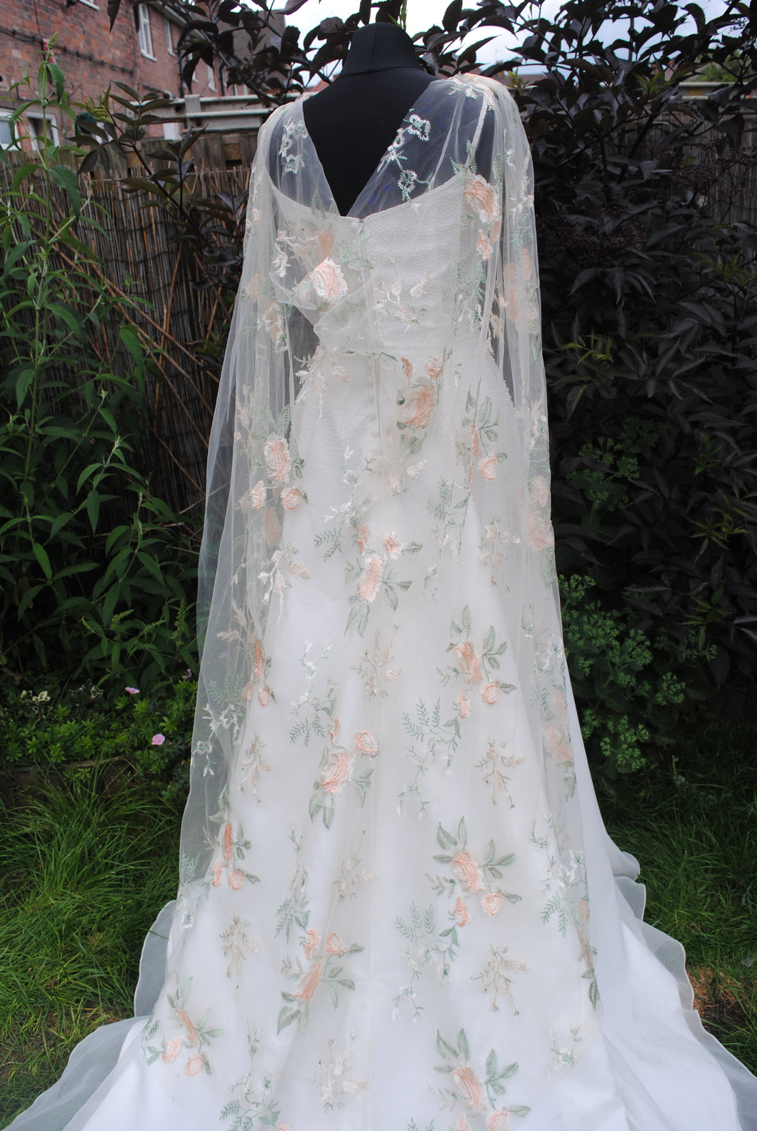 Champagne Floral Wedding Cape