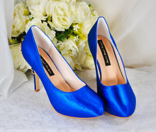 Load image into Gallery viewer, Satin Round Toe with &#39;Cherry Blossom&#39; | Blue | Other Colours
