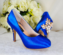 Load image into Gallery viewer, Satin Round Toe with &#39;Cherry Blossom&#39; | Blue | Other Colours
