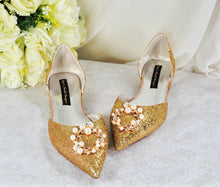 Load image into Gallery viewer, Champagne Gold Flats
