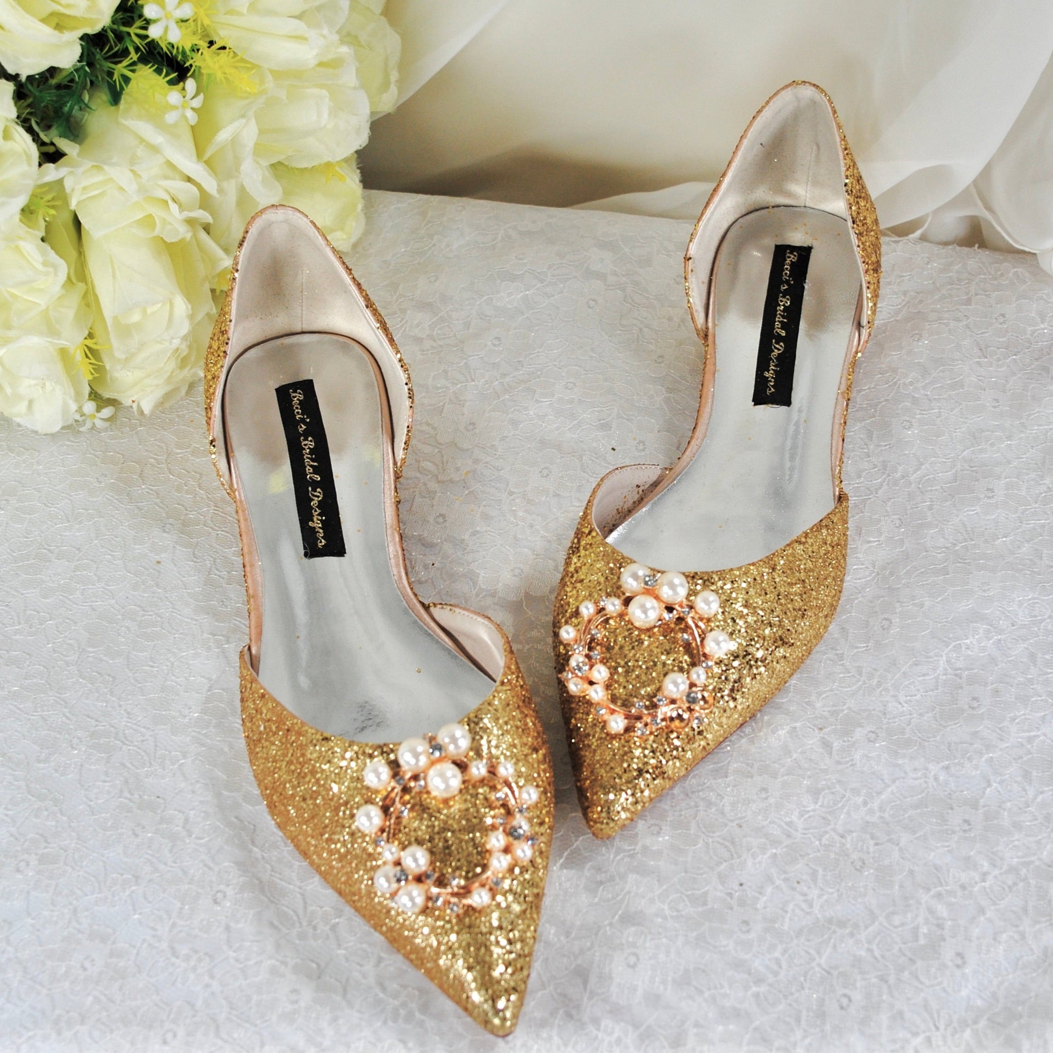 Champagne Gold Flats – Becci's Bridal Designs