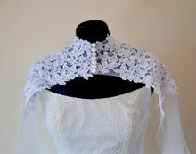 Load image into Gallery viewer, High Neck Lace Wedding Cape
