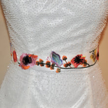 Load image into Gallery viewer, Floral Appliqué Bridal Belts - Orange Secret Garden
