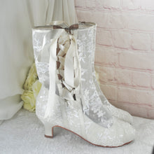 Load image into Gallery viewer, Ivory Lace Bridal Boots
