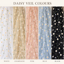 Load image into Gallery viewer, Daisy Embroidered Wedding Veil | 100 cm | Five Colours
