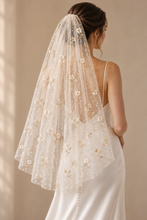 Load image into Gallery viewer, Swiss Dot Floral Embroidered Bridal Veil – 90cm – Sale

