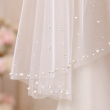Load image into Gallery viewer, Crystal &amp; Pearl Bridal Cape, Wedding Dress Cover Up
