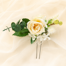 Load image into Gallery viewer, Floral Rose and Eucalyptus Hair Pin
