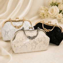 Load image into Gallery viewer, Lace Bridal Handbag | Vintage Style Wedding Purse | Beige, White, Black
