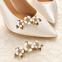 Load image into Gallery viewer, Cherry Blossom Floral Shoe Clips | Bridal Shoe Embellishment | Gold, Silver &amp; Rose Gold
