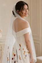 Load image into Gallery viewer, Secret Garden – Finger Tip Embroidered Edge Veil – 100cm

