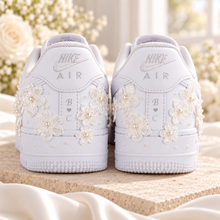 Load image into Gallery viewer, Embroidered Air Force 1 Wedding Trainers | Personalised Floral Bridal AF1s
