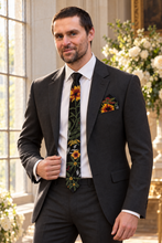 Load image into Gallery viewer, Embroidered Wildflower Men’s Wedding Tie
