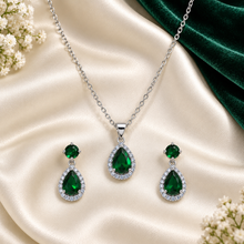 Load image into Gallery viewer, Teardrop Crystal Bridal Necklace &amp; Earrings Set – Four Colours
