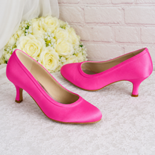 Load image into Gallery viewer, Hot Pink Satin Bridal Shoes - UK5 - Ready to Dispatch
