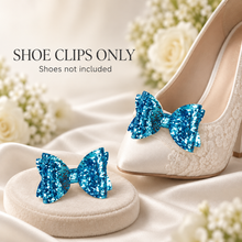 Load image into Gallery viewer, Glitter Bow Shoe Clips or Hair Bows
