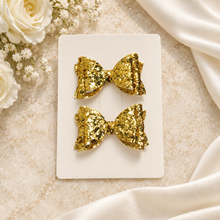 Load image into Gallery viewer, Glitter Bow Shoe Clips or Hair Bows
