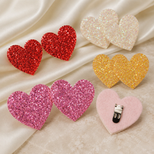 Load image into Gallery viewer, Glitter Heart Shoe Clips – Removable Bridal &amp; Occasion Shoe Decorations
